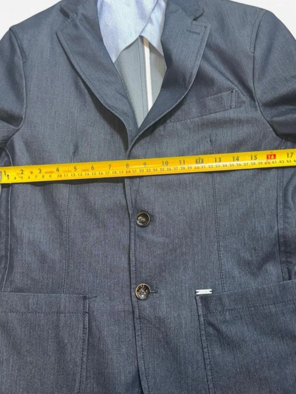 Zara Man Blue Tailored Casual Blazer Sport Coat Jacket Size 46